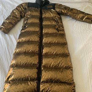 North Face Nuptse Duster XS in gold. Excellent condition